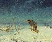 Alfred de Dreux The lone Wolf oil
